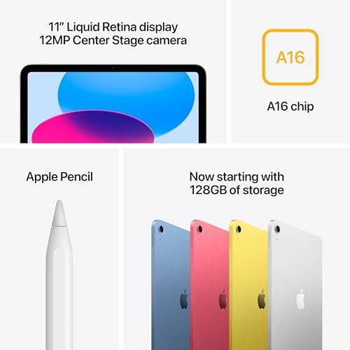 Apple iPad (A16) 11-inch Wi-Fi 128GB (2025, 11th Generation) - Blue
