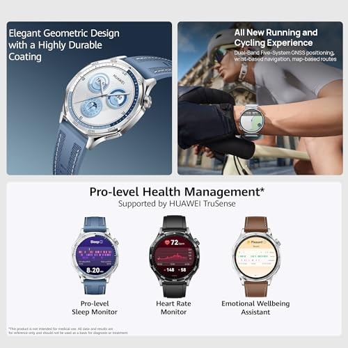 HUAWEI Watch GT 5 46mm Smartwatch, up to 14 Days Battery Life, All New Running and Cycling Sports Smart Watch, Sharp Edged Design, Health Tracking, Co