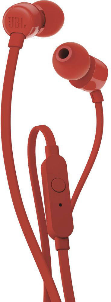 T110 Universal in-Ear Headphones with Remote Control and Microphone - Red - One Size
