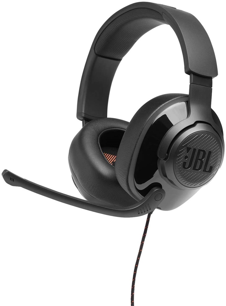 JBL Quantum 200 Wired Over-Ear Gaming Headset with Microphone, PC and PS Compatible, in Black