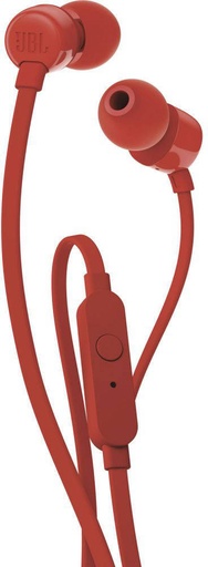 T110 Universal in-Ear Headphones with Remote Control and Microphone - Red - One Size