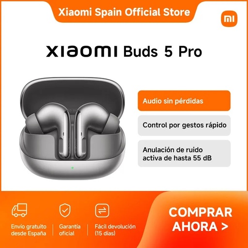 Oficial | Xiaomi Buds 5 Pro, Audio Sin Pérdidas, Anulacin De Ruido Activa De Hasta 55 DB, Control