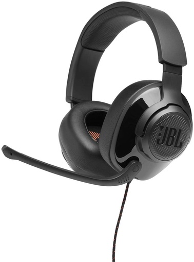 JBL Quantum 200 Wired Over-Ear Gaming Headset with Microphone, PC and PS Compatible, in Black